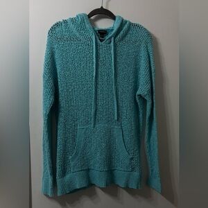 Torrid Teal Cowl Hooded Sweater